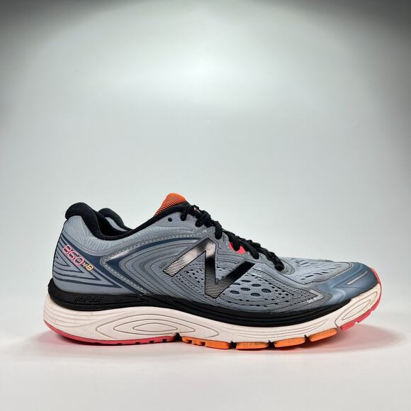 New Balance 860v8 Grey Orange Lace Up Low Top Running Shoes Women's Size 8.5 - Picture 1 of 11